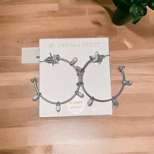 NWT! Kendra Scott Freida Rhodium Plated Hoop Earrings